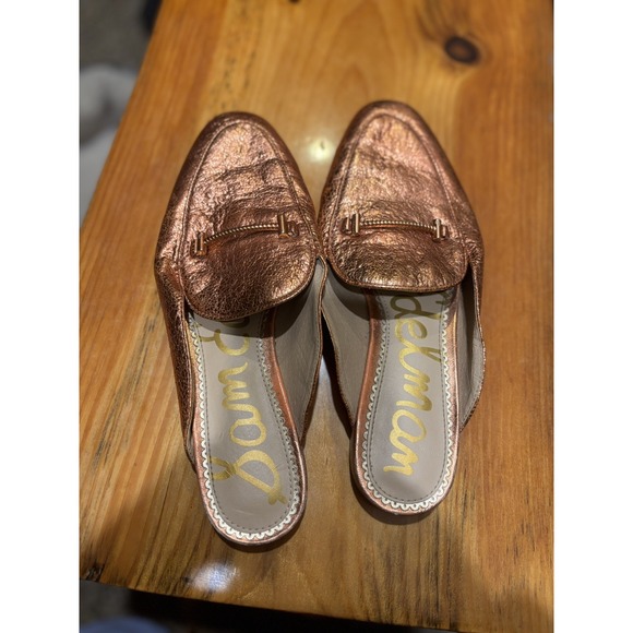 Sam Edelman Laurna Women's Mules Metallic Copper Leather Size 6  Gorgeous Shoe ✨ - Picture 2 of 6